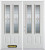 74 In. x 82 In. 2-Lite 2-Panel Pre-Finished White Double Steel Entry Door with Astragal and Brickmould