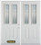 74 In. x 82 In. 2-Lite 2-Panel Pre-Finished White Double Steel Entry Door with Astragal and Brickmould