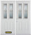 74 In. x 82 In. 2-Lite 2-Panel Pre-Finished White Double Steel Entry Door with Astragal and Brickmould