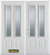 74 In. x 82 In. 2-Lite 2-Panel Pre-Finished White Double Steel Entry Door with Astragal and Brickmould