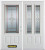 74 In. x 82 In. 2-Lite 2-Panel Pre-Finished White Double Steel Entry Door with Astragal and Brickmould