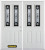 74 In. x 82 In. 2-Lite 2-Panel Pre-Finished White Double Steel Entry Door with Astragal and Brickmould