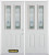 74 In. x 82 In. 2-Lite 2-Panel Pre-Finished White Double Steel Entry Door with Astragal and Brickmould