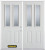 74 In. x 82 In. 2-Lite 2-Panel Pre-Finished White Double Steel Entry Door with Astragal and Brickmould