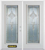 70 In. x 82 In. Full Lite Pre-Finished White Double Steel Entry Door with Astragal and Brickmould
