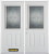 66 In. x 82 In. 1/2 Lite 2-Panel Pre-Finished White Double Steel Entry Door with Astragal and Brickmould