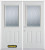 66 In. x 82 In. 1/2 Lite 2-Panel Pre-Finished White Double Steel Entry Door with Astragal and Brickmould