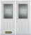 66 In. x 82 In. 1/2 Lite 2-Panel Pre-Finished White Double Steel Entry Door with Astragal and Brickmould