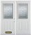 66 In. x 82 In. 1/2 Lite 2-Panel Pre-Finished White Double Steel Entry Door with Astragal and Brickmould