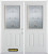 66 In. x 82 In. 1/2 Lite 2-Panel Pre-Finished White Double Steel Entry Door with Astragal and Brickmould
