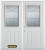 66 In. x 82 In. 1/2 Lite 2-Panel Pre-Finished White Double Steel Entry Door with Astragal and Brickmould
