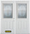 66 In. x 82 In. 1/2 Lite 2-Panel Pre-Finished White Double Steel Entry Door with Astragal and Brickmould