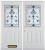 66 In. x 82 In. 1/2 Lite 2-Panel Pre-Finished White Double Steel Entry Door with Astragal and Brickmould