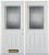 66 In. x 82 In. 1/2 Lite 2-Panel Pre-Finished White Double Steel Entry Door with Astragal and Brickmould