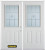 66 In. x 82 In. 1/2 Lite 2-Panel Pre-Finished White Double Steel Entry Door with Astragal and Brickmould