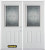 66 In. x 82 In. 1/2 Lite 2-Panel Pre-Finished White Double Steel Entry Door with Astragal and Brickmould