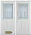 66 In. x 82 In. 1/2 Lite 2-Panel Pre-Finished White Double Steel Entry Door with Astragal and Brickmould