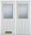 66 In. x 82 In. 1/2 Lite 2-Panel Pre-Finished White Double Steel Entry Door with Astragal and Brickmould