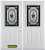 66 In. x 82 In. 1/2 Lite 2-Panel Pre-Finished White Double Steel Entry Door with Astragal and Brickmould