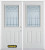 66 In. x 82 In. 1/2 Lite 2-Panel Pre-Finished White Double Steel Entry Door with Astragal and Brickmould