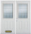 66 In. x 82 In. 1/2 Lite 2-Panel Pre-Finished White Double Steel Entry Door with Astragal and Brickmould