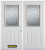 66 In. x 82 In. 1/2 Lite 2-Panel Pre-Finished White Double Steel Entry Door with Astragal and Brickmould
