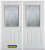 66 In. x 82 In. 1/2 Lite 2-Panel Pre-Finished White Double Steel Entry Door with Astragal and Brickmould
