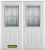 66 In. x 82 In. 1/2 Lite 2-Panel Pre-Finished White Double Steel Entry Door with Astragal and Brickmould