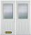 66 In. x 82 In. 1/2 Lite 2-Panel Pre-Finished White Double Steel Entry Door with Astragal and Brickmould
