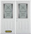 66 In. x 82 In. 1/2 Lite 2-Panel Pre-Finished White Double Steel Entry Door with Astragal and Brickmould