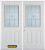 66 In. x 82 In. 1/2 Lite 2-Panel Pre-Finished White Double Steel Entry Door with Astragal and Brickmould