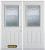 66 In. x 82 In. 1/2 Lite 2-Panel Pre-Finished White Double Steel Entry Door with Astragal and Brickmould