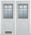 66 In. x 82 In. 1/2 Lite 1-Panel Pre-Finished White Double Steel Entry Door with Astragal and Brickmould