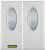 66 In. x 82 In. 3/4 Oval Lite Pre-Finished White Double Steel Entry Door with Astragal and Brickmould