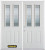 66 In. x 82 In. 2-Lite 2-Panel Pre-Finished White Double Steel Entry Door with Astragal and Brickmould