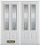 66 In. x 82 In. 2-Lite 2-Panel Pre-Finished White Double Steel Entry Door with Astragal and Brickmould