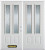 66 In. x 82 In. 2-Lite 2-Panel Pre-Finished White Double Steel Entry Door with Astragal and Brickmould