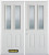 66 In. x 82 In. 2-Lite 2-Panel Pre-Finished White Double Steel Entry Door with Astragal and Brickmould