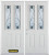 66 In. x 82 In. 2-Lite 2-Panel Pre-Finished White Double Steel Entry Door with Astragal and Brickmould