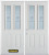 66 In. x 82 In. 2-Lite 2-Panel Pre-Finished White Double Steel Entry Door with Astragal and Brickmould