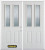 66 In. x 82 In. 2-Lite 2-Panel Pre-Finished White Double Steel Entry Door with Astragal and Brickmould