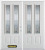 66 In. x 82 In. 2-Lite 2-Panel Pre-Finished White Double Steel Entry Door with Astragal and Brickmould