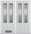 66 In. x 82 In. 2-Lite 2-Panel Pre-Finished White Double Steel Entry Door with Astragal and Brickmould