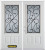 74 In. x 82 In. 3/4 Lite 2-Panel Pre-Finished White Double Steel Entry Door with Astragal and Brickmould