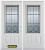 74 In. x 82 In. 3/4 Lite 2-Panel Pre-Finished White Double Steel Entry Door with Astragal and Brickmould