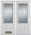74 In. x 82 In. 3/4 Lite 2-Panel Pre-Finished White Double Steel Entry Door with Astragal and Brickmould