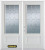 74 In. x 82 In. 3/4 Lite 2-Panel Pre-Finished White Double Steel Entry Door with Astragal and Brickmould