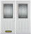 74 In. x 82 In. 1/2 Lite 2-Panel Pre-Finished White Double Steel Entry Door with Astragal and Brickmould