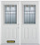 74 In. x 82 In. 1/2 Lite 2-Panel Pre-Finished White Double Steel Entry Door with Astragal and Brickmould
