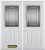 74 In. x 82 In. 1/2 Lite 2-Panel Pre-Finished White Double Steel Entry Door with Astragal and Brickmould